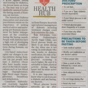 Diabetics should get medical advice before fasting