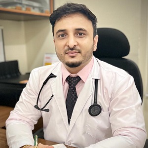 Dr. Rupam Choudhury-<ul>
 	<li>MRCP (Internal Medicine), MRCP (Endocrinology & Diabetes)</li>
 	<li>Specializes in type 1 & type 2 diabetes, endocrine disorders, thyroid disorders, and insulin therapy</li>
</ul>